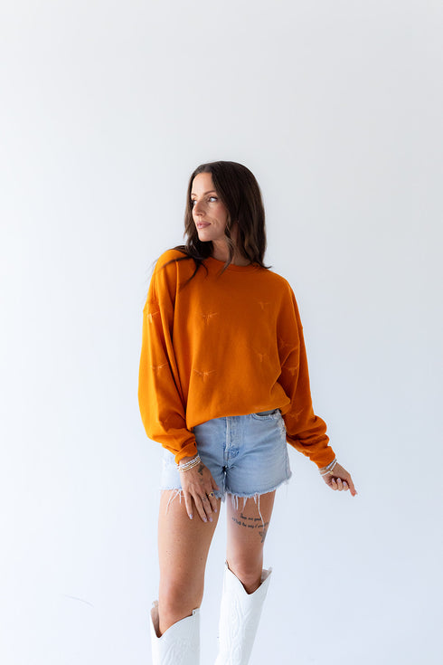 Texas Ritter Repeat Lantern Sleeve Crew